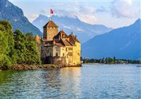 , autobusový poznávací zájazd, Švajčiarsky okruh, Ženevské jazero, hrad Chillon