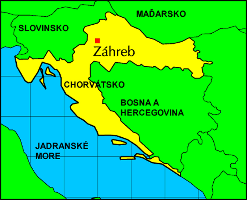 Chorvátsko mapa